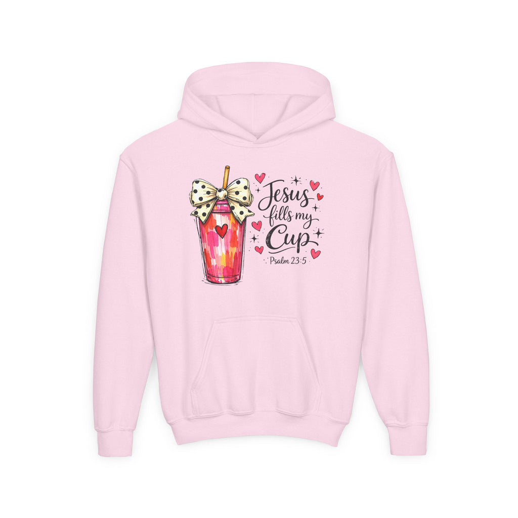 Jesus Fills My Cup Hoodie | Psalm 23 Christian Faith Kids
