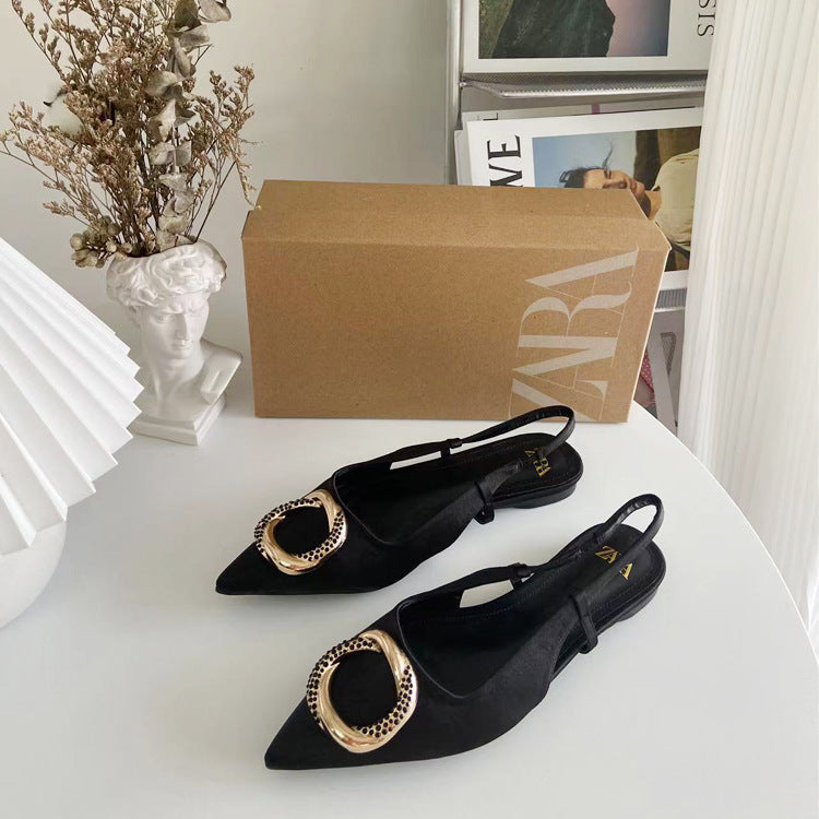 Flat Shoes Pearl Espadrilles for women Casual Slingback Rhinestone Shoes Woman Spring Summer Ladies Low heel Shoes