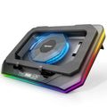 Laptop Cooling Pad Gaming Laptop Cooler with RGB Light Laptop Cooling Stand with 3500 RPM Adjustable Speed Fan 3 Port USB Hub LED Screen and Touch Control for 12-19 Inches Laptops