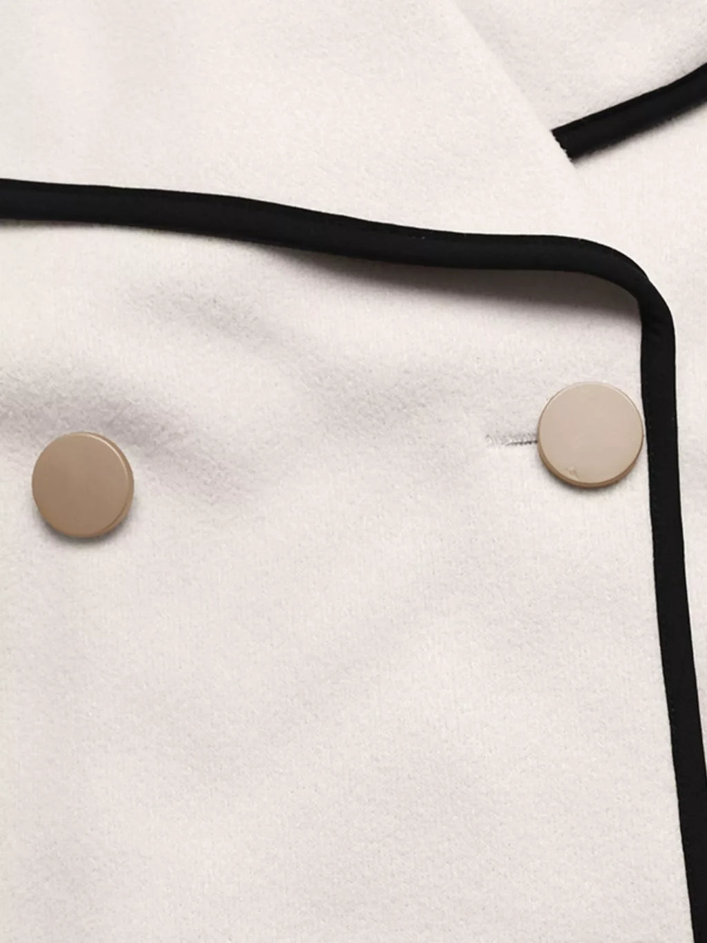 Contrast Trim Double-Breasted Jacket