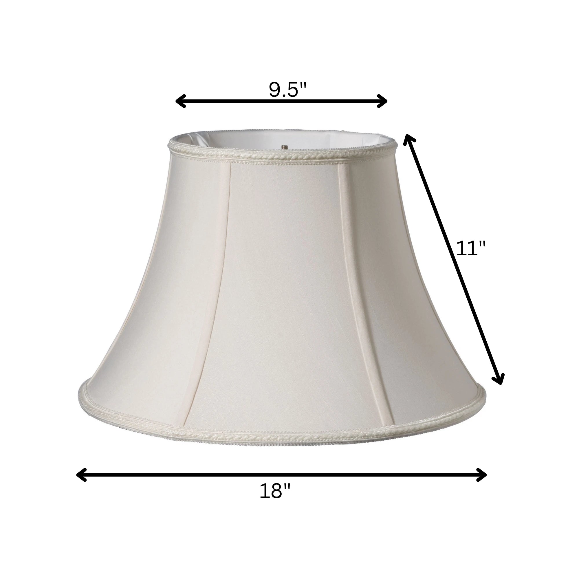 18\" Cream Slanted Bell Shantung Lampshade Classic Asian Indoor Home Decoration Bamboo for Modern Antique Classic Lighting