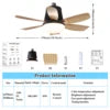 Ceiling Led Fan Light Moving Head Intelligent Dimming E27 Fan Bulb Home Decor 360 Rotating Remote Control Modern Ceiling Fan