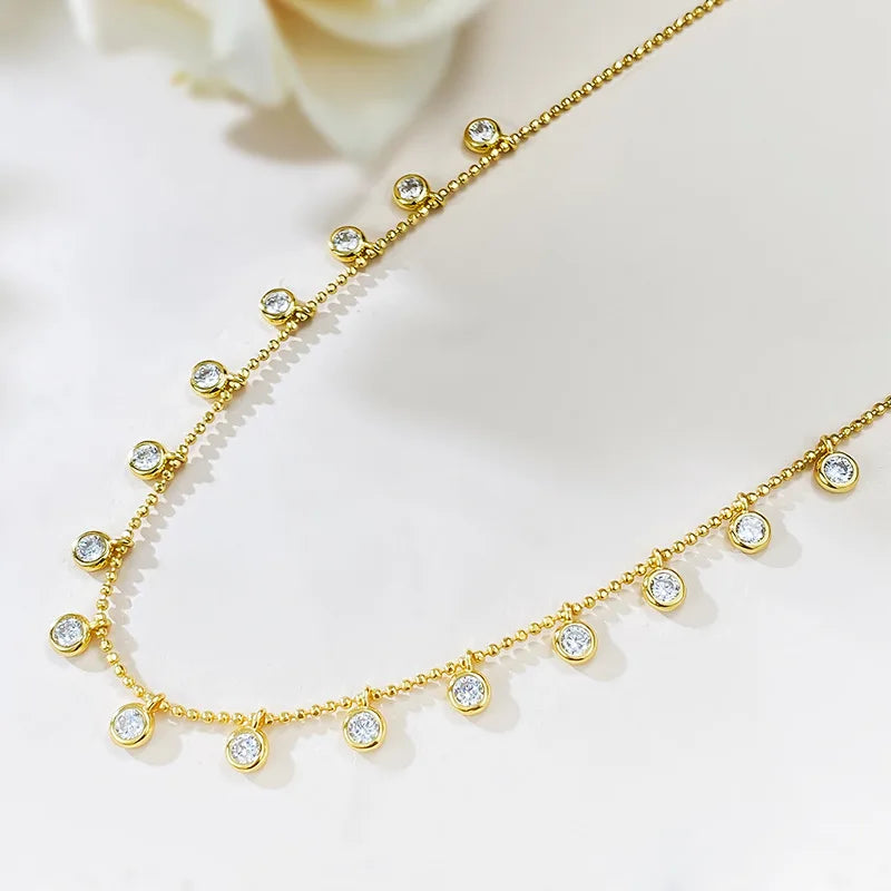 New S925 Silver Tassel Bubble Women's Pendant Necklace, Niche, Light Luxury, Exquisite, High-quality Wedding Jewelry