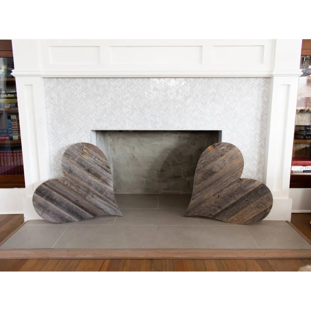 HMS 18\" Weathered Gray Reclaimed Wood Heart Wall Decor Stylish Home Decorative Piece