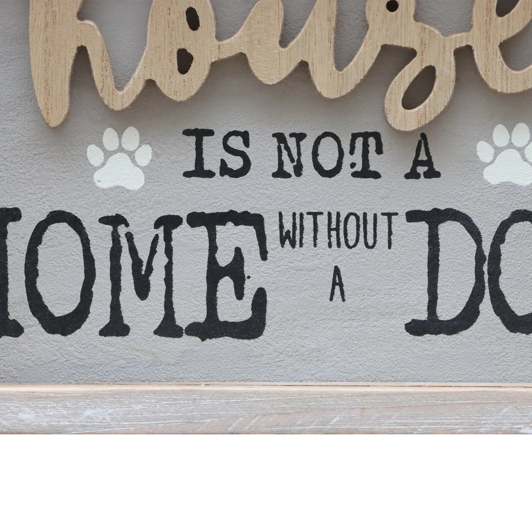 Parisloft A House is Not A Home Without A Dog Wooden Dog Signs for Dog LoversRustic Wood Pet Sign Plaque 9.5x1.5x7''