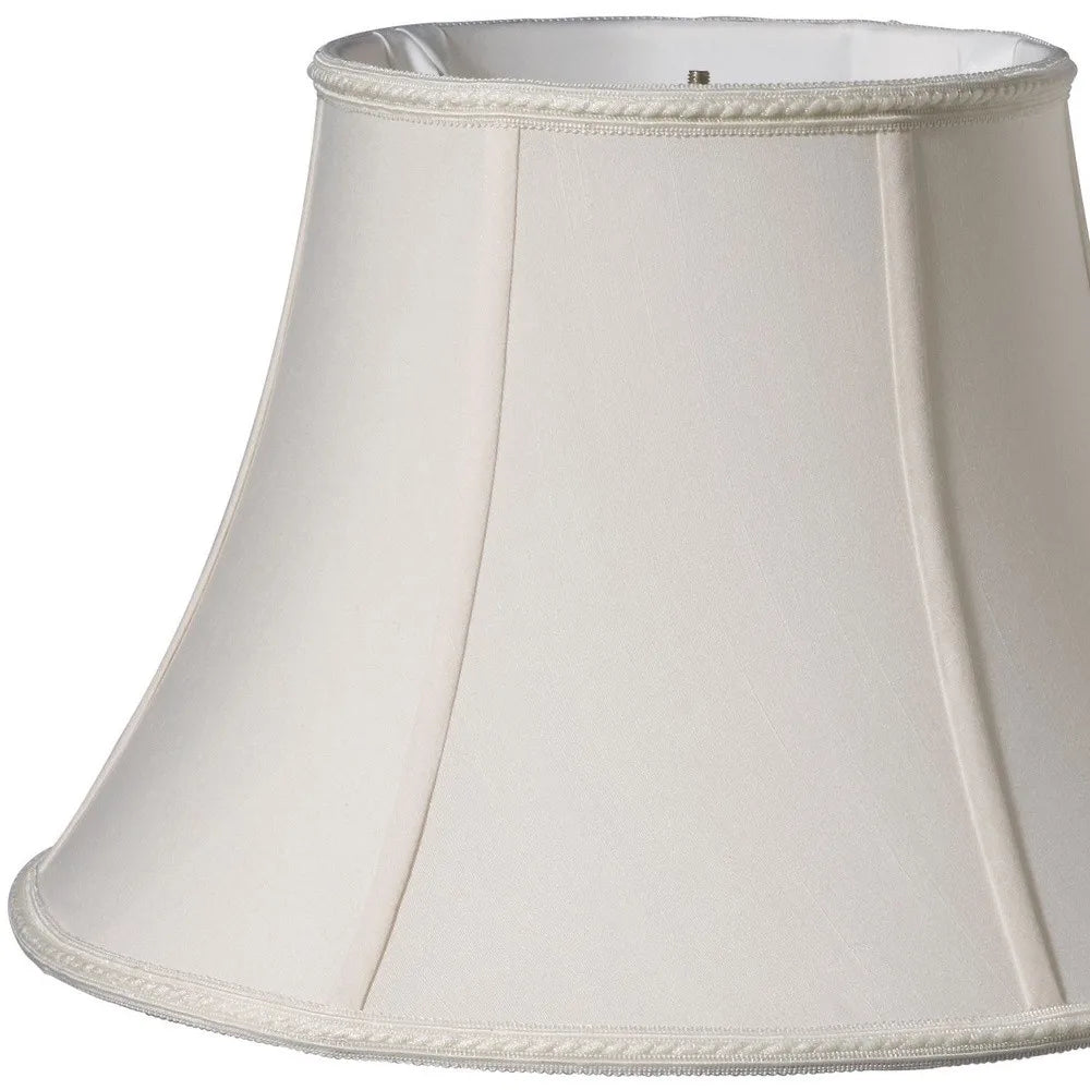 18\" Cream Slanted Bell Shantung Lampshade Classic Asian Indoor Home Decoration Bamboo for Modern Antique Classic Lighting