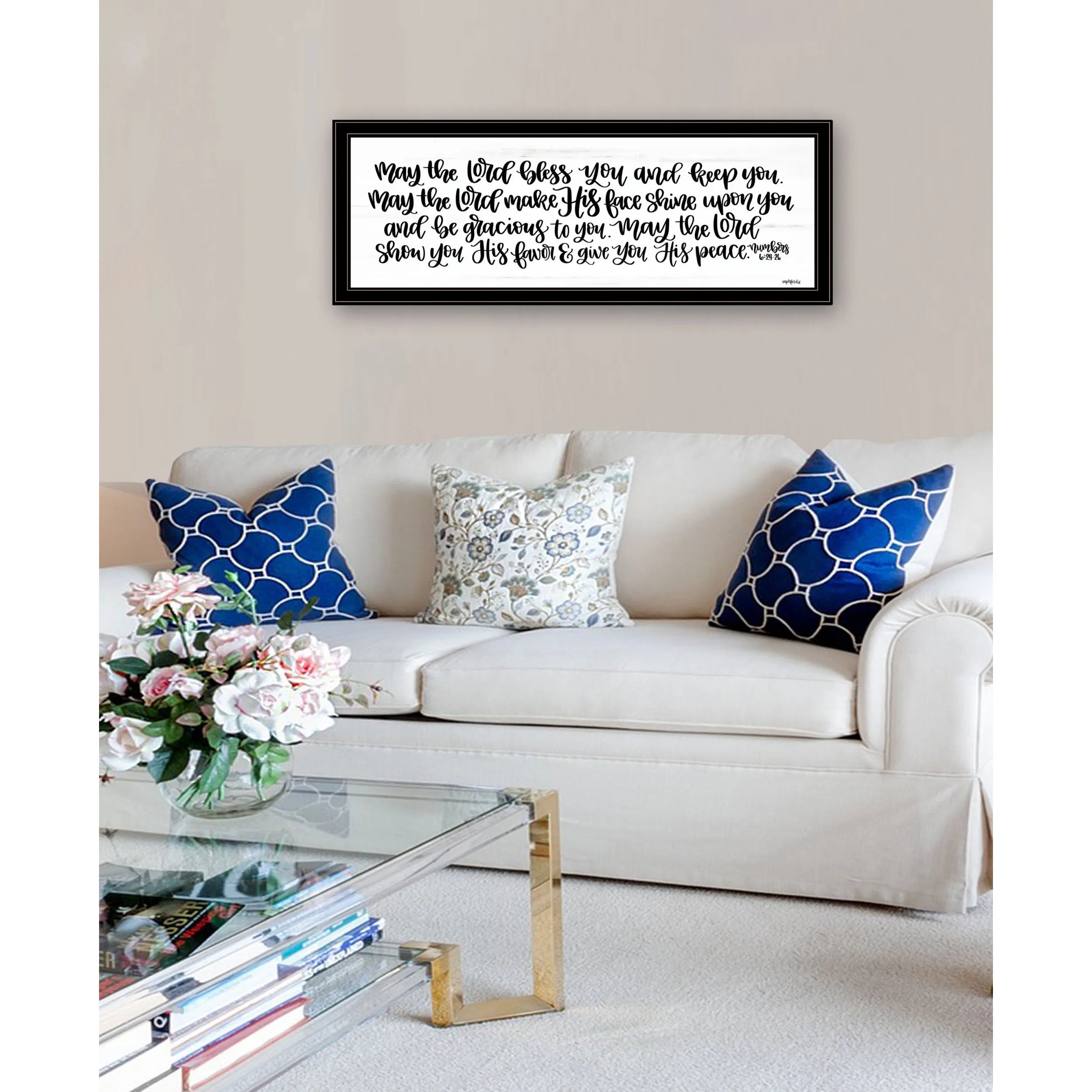 HMS 2 Black Framed Wall Art-May the Lord Bless You and Keep You Inspirational Print for Home Decor
