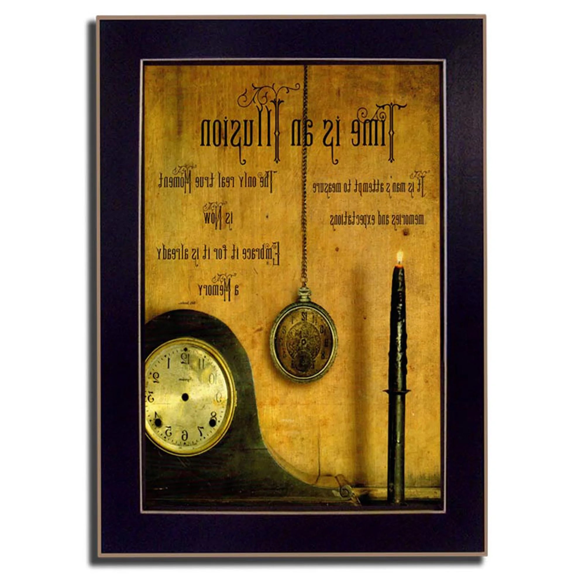 HMS Time Is the Illusion Black Picture Frame Print Wall Art Home Decor
