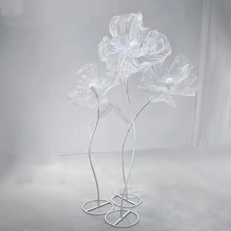 Multi-color 1 Set Of 3 Giant Poppy Flowers, Artificial Flowers, Fake Flowers, Screen Flowers, Home Decoration Flowers