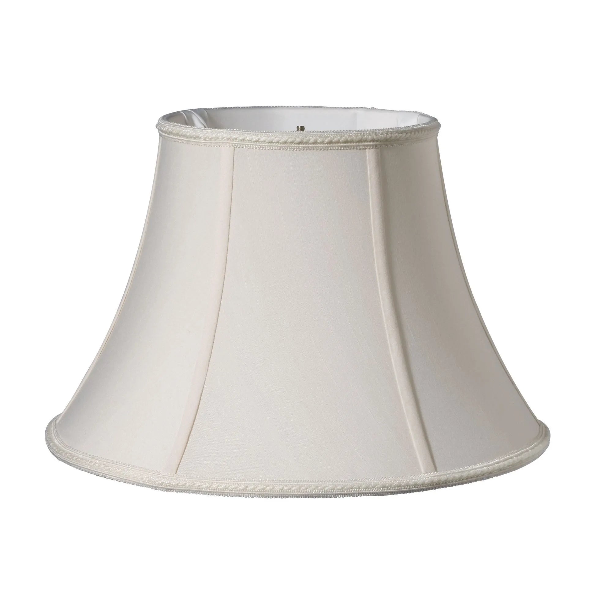 18\" Cream Slanted Bell Shantung Lampshade Classic Asian Indoor Home Decoration Bamboo for Modern Antique Classic Lighting