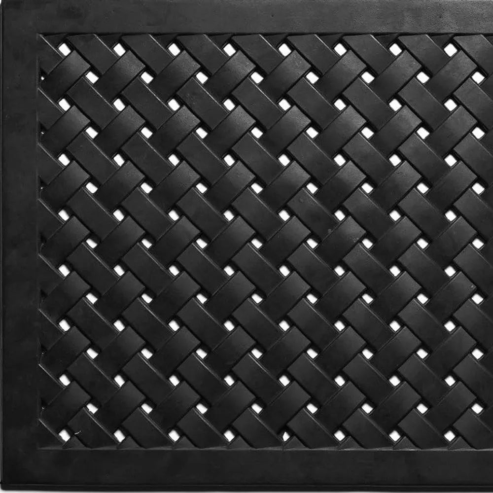 HMS Customizable 24\" X 36\" Black Rubber Weave Outdoor Door Mat for Bathroom Bedroom Art Construction for Home Decorative