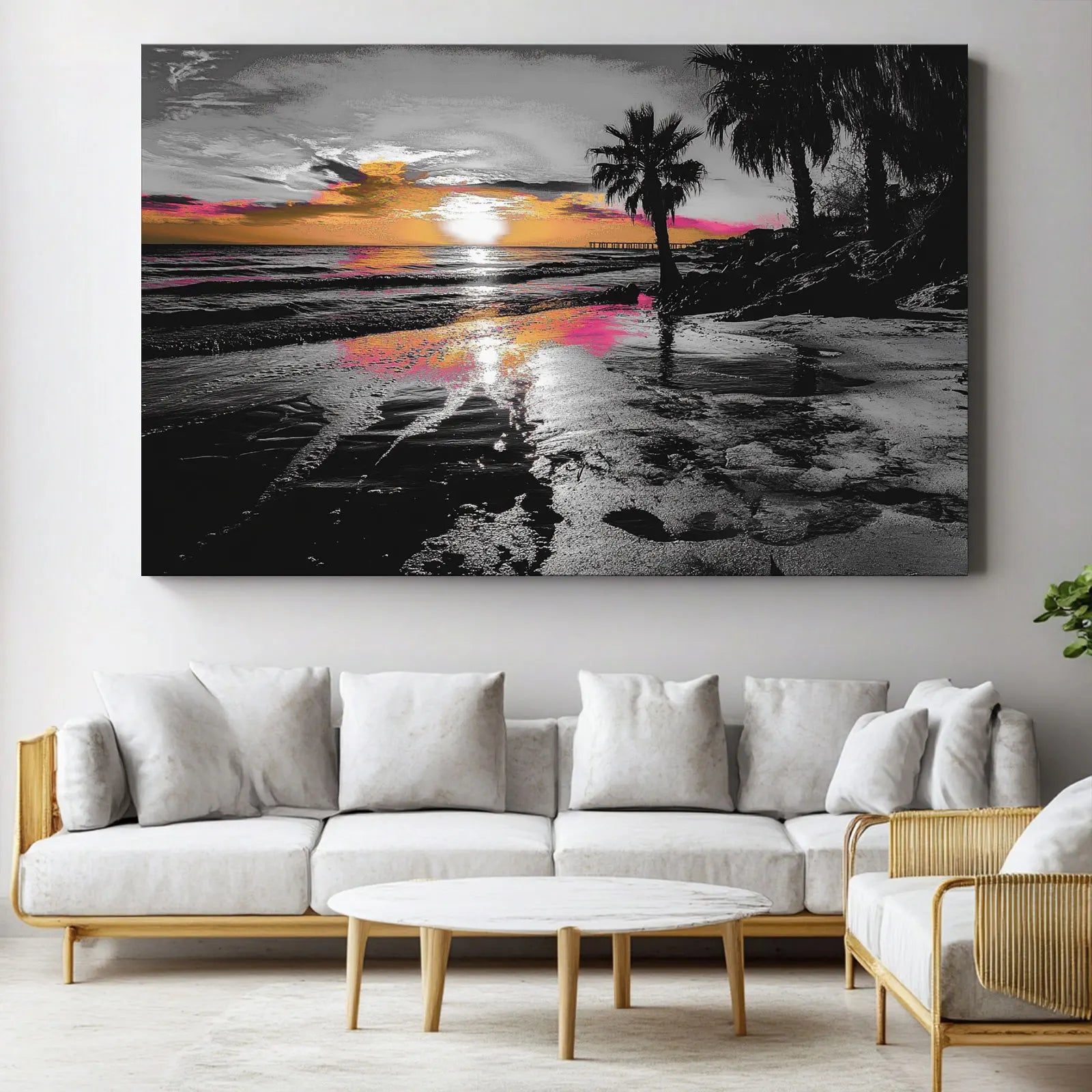Canvas Wall Art Painting: a Vast Sea Landscape Printed Decorative Artwork, Suitable for Office and Home Decoration As a Gift