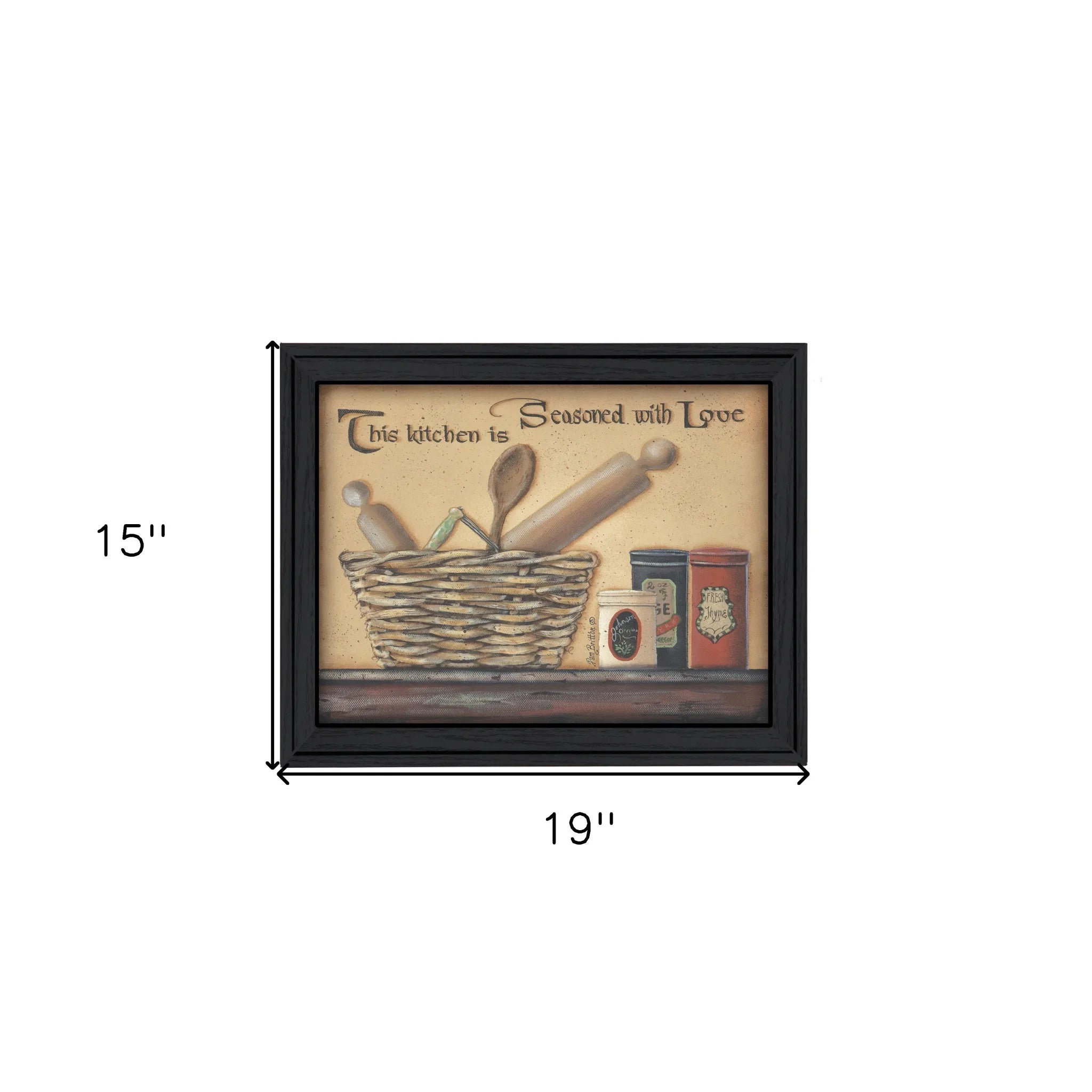 HMS Seasoned with for Love Black Framed Kitchen Wall Art Print Home Decor