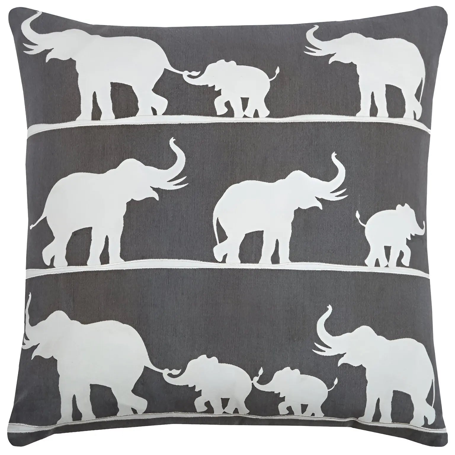 HMS 20\" Gray and White Elephant Design Cotton Throw Pillow-Decorative & Stylish Pillow for Home Decor