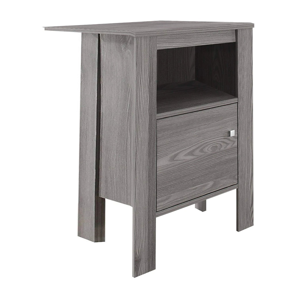 HMS 24\" Gray Wood Console Table with Shelf Elegant End Table for Home Decor