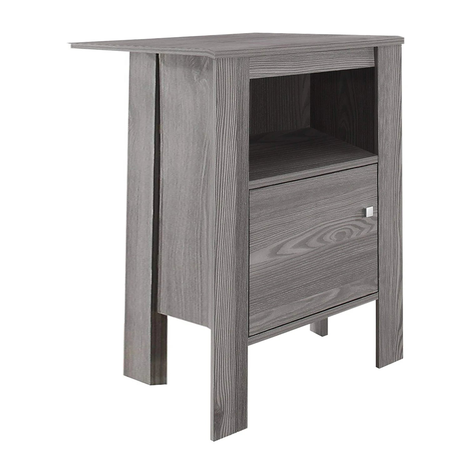 HMS 24\" Gray Wood Console Table with Shelf Elegant End Table for Home Decor