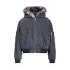 Top Quality Winter 100% Cotton Custom Zip up Hoodie Down Jacket Male Canada Fox Fur-Trim Bomber Jacket Custom Street Wear