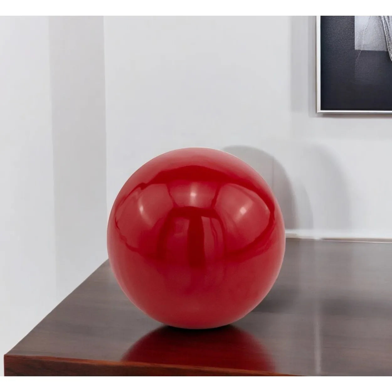 HMS 4\" Red Aluminum Luxury Orb Tabletop Sculpture Handicraft Metal Deer Design for Home Wall Decor Modern Wedding Art