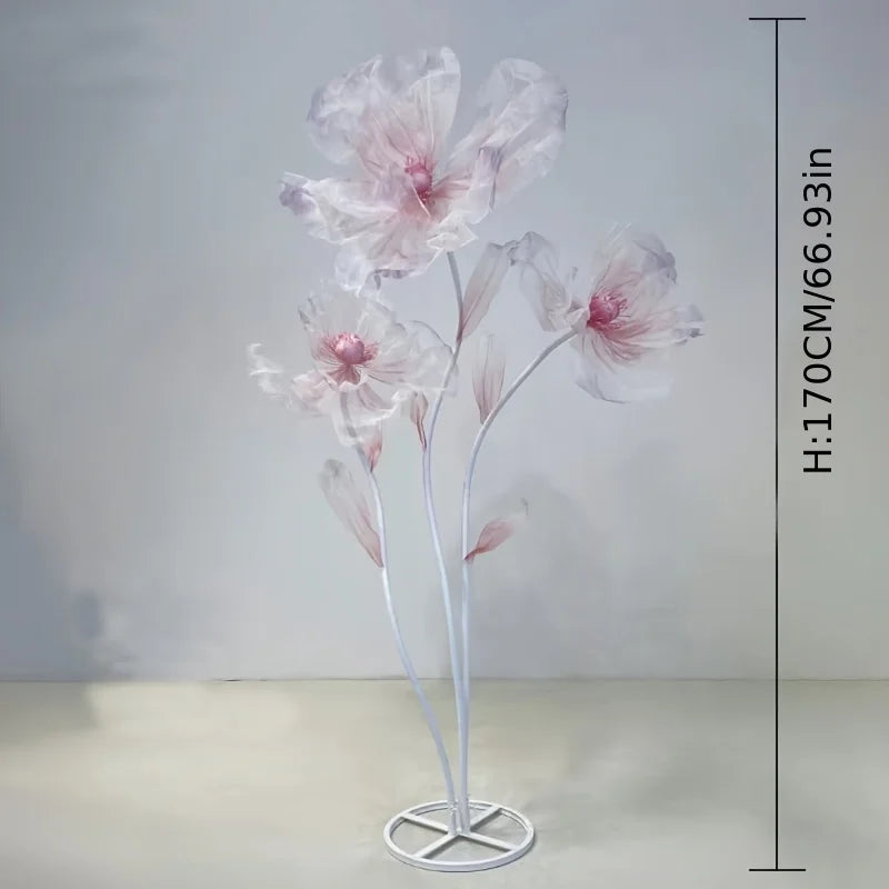 Multi-color 1 Set Of 3 Giant Poppy Flowers, Artificial Flowers, Fake Flowers, Screen Flowers, Home Decoration Flowers
