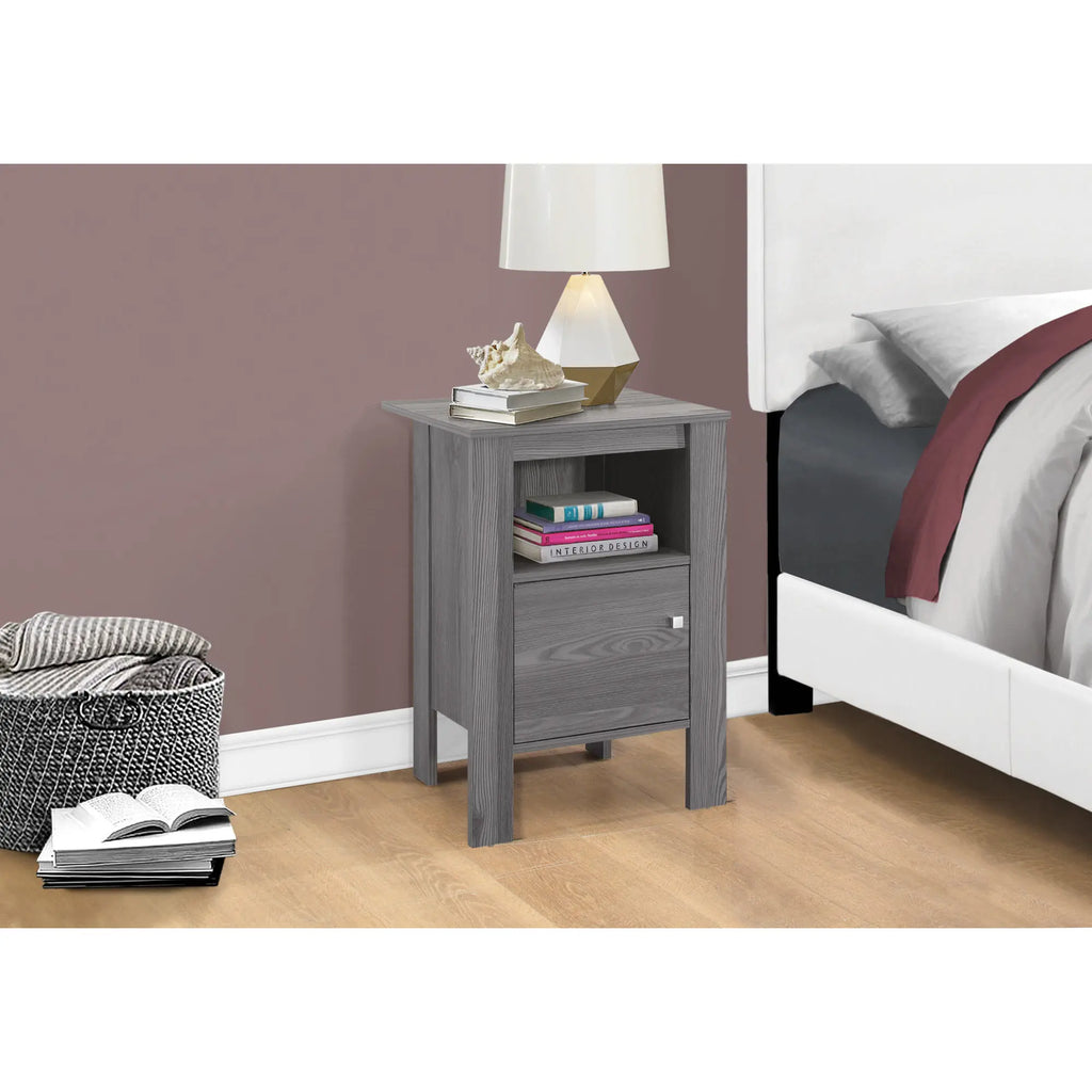 HMS 24\" Gray Wood Console Table with Shelf Elegant End Table for Home Decor