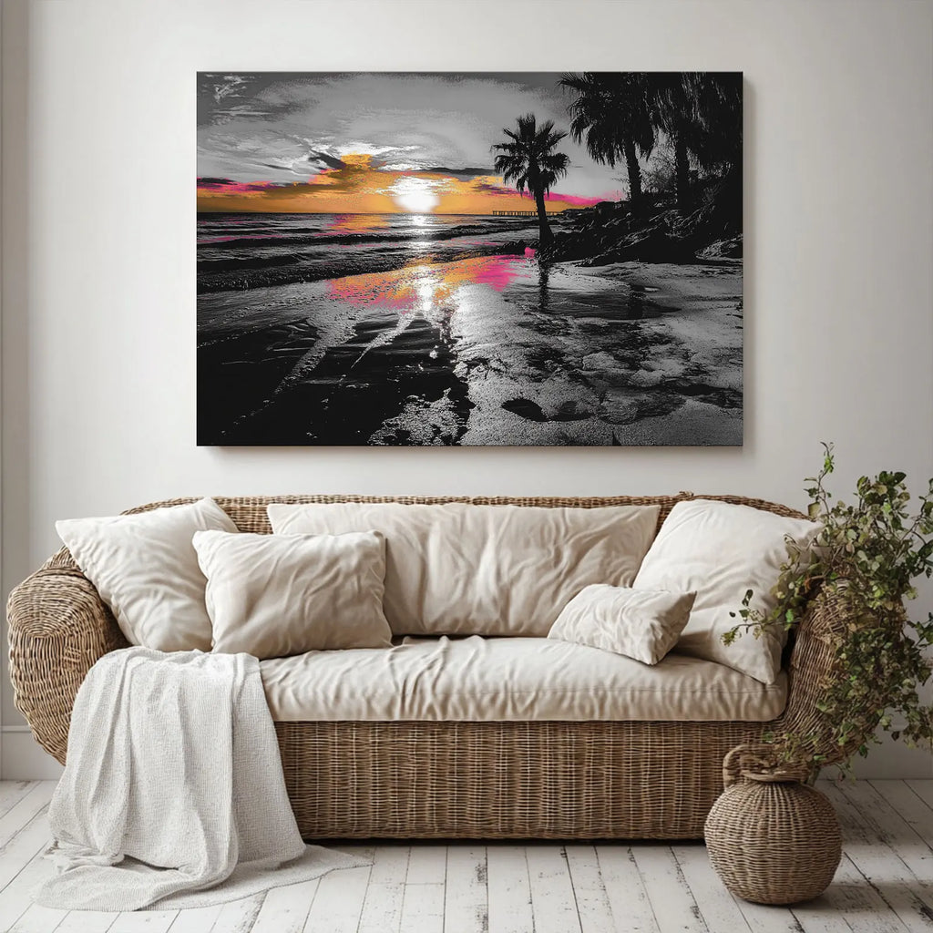 Canvas Wall Art Painting: a Vast Sea Landscape Printed Decorative Artwork, Suitable for Office and Home Decoration As a Gift