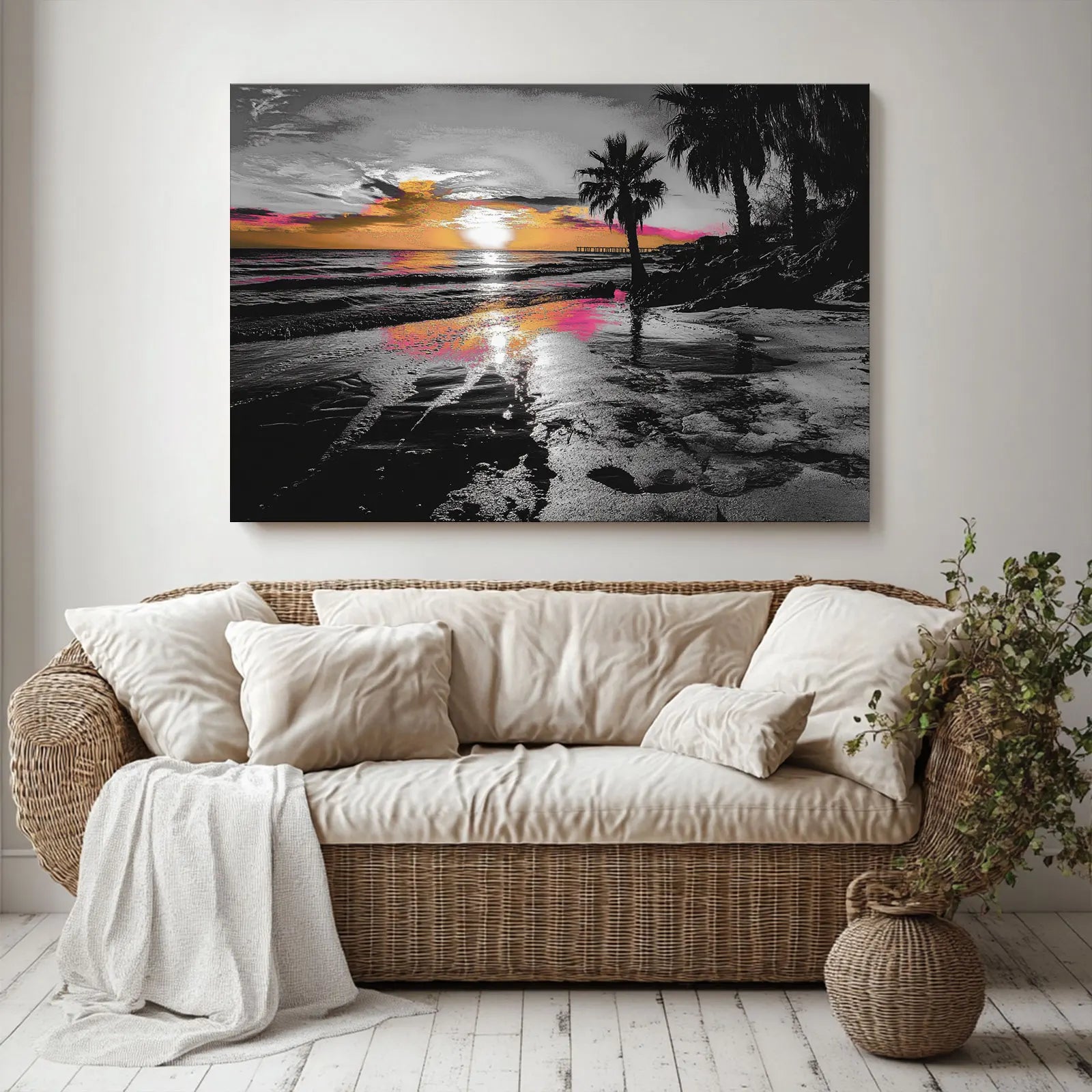 Canvas Wall Art Painting: a Vast Sea Landscape Printed Decorative Artwork, Suitable for Office and Home Decoration As a Gift
