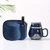Ceramic Cat Cup with Lid, Reusable Insulated Floral Design, Machine Washable, Ideal for Travel, Perfect for Home or Office
