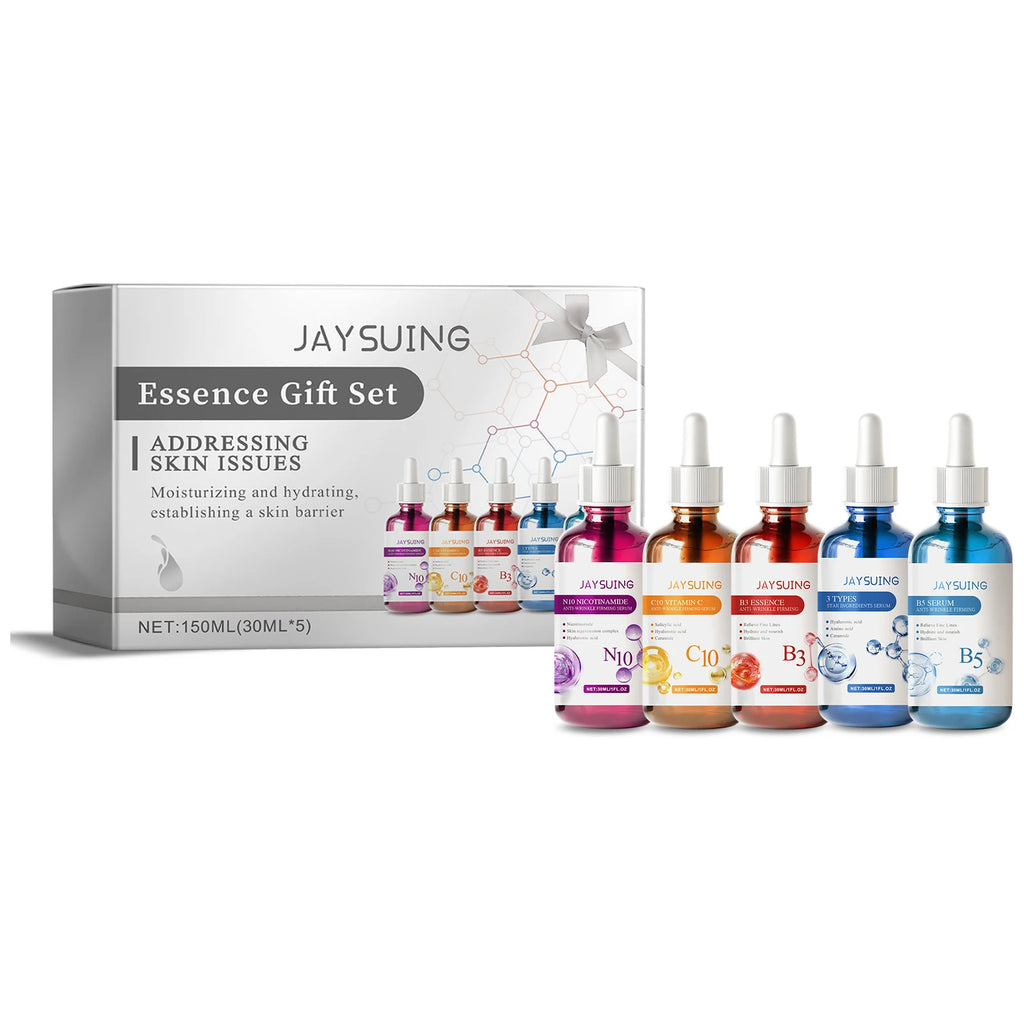Jaysuing 5-Piece Daily Repair Serum Gift Box 50ml Facial Moisturizing and Hydrating Squalane Home Use Glow Serum