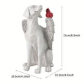 White Dog Sculpture, Peaceful Sleeping Puppy Figurine, Garden Decor for Outdoor Patio, Home Decoration, Realistic Animal Statue
