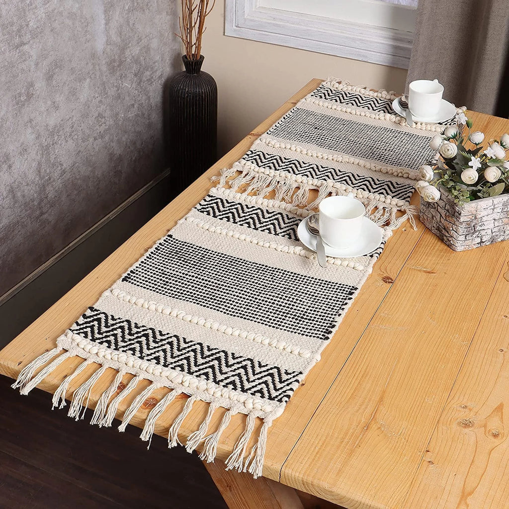 TD Disposable Traditional Artisan Hand-Woven Linen Table Mat Luxury Striped Design Custom Logo Home Use Exquisite Artisan Work