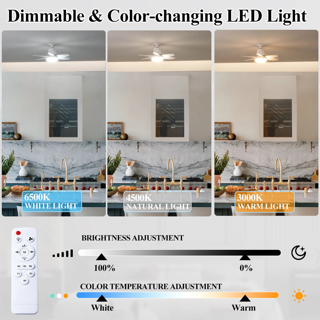 Ceiling Led Fan Light Moving Head Intelligent Dimming E27 Fan Bulb Home Decor 360 Rotating Remote Control Modern Ceiling Fan