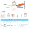 Ceiling Led Fan Light Moving Head Intelligent Dimming E27 Fan Bulb Home Decor 360 Rotating Remote Control Modern Ceiling Fan