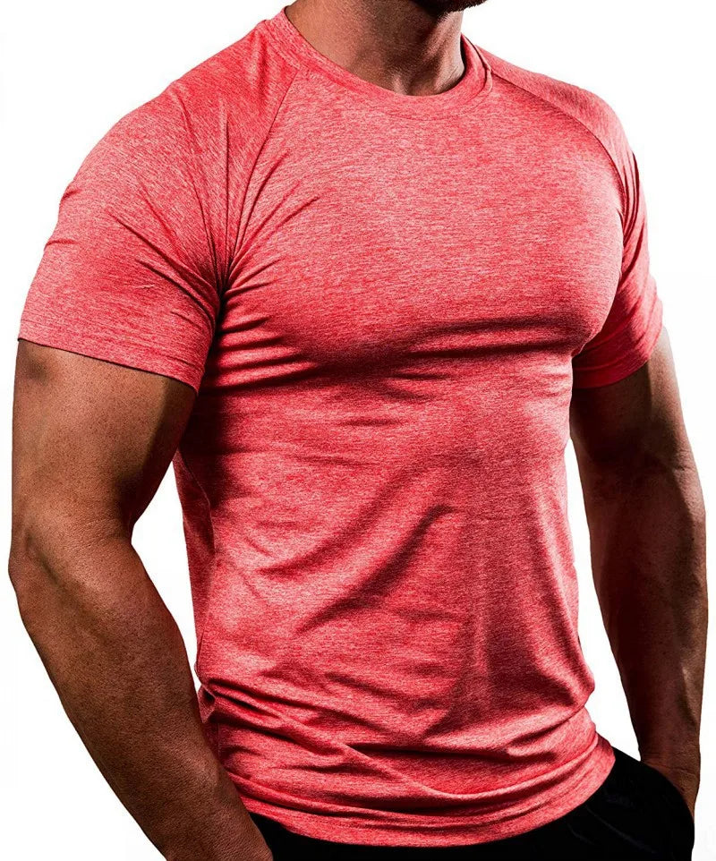 Sports Training Clothes Fitness Clothes Men's Fast Dry Breathable Sports Running High Elastic Tights Short Sleeves