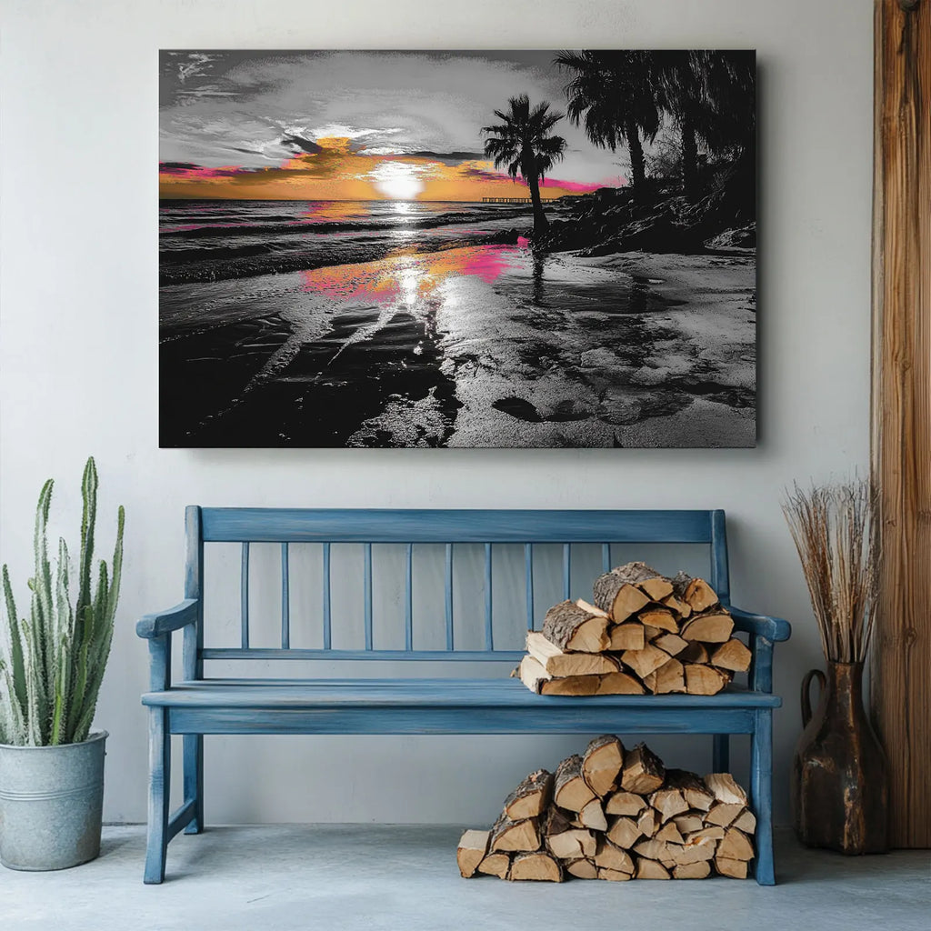 Canvas Wall Art Painting: a Vast Sea Landscape Printed Decorative Artwork, Suitable for Office and Home Decoration As a Gift