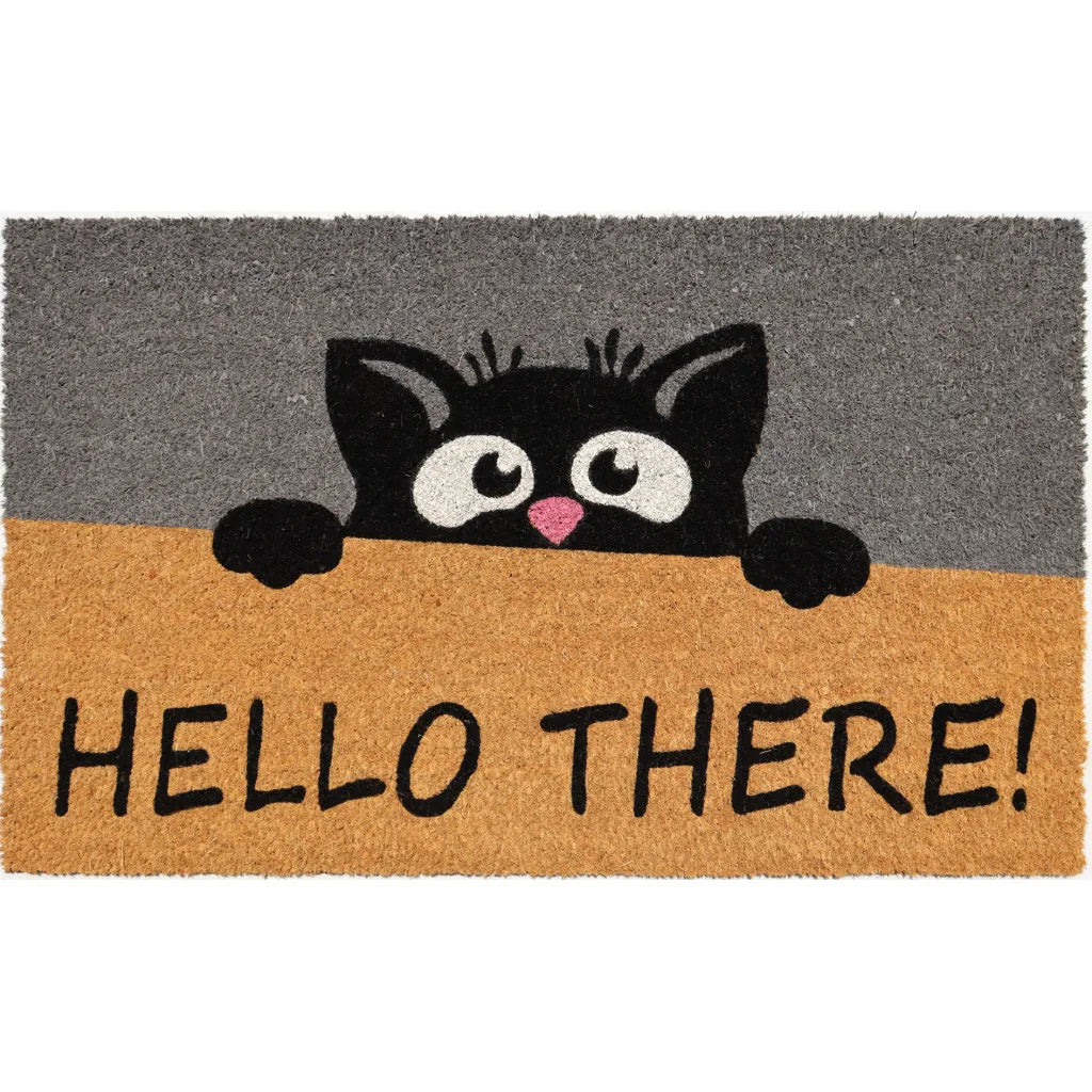 HMS 18\" X 30\" Beige and Black Coir Animal Print Outdoor Door Mat Custom Printed PVC and Rubber Tufted Style for Home Use
