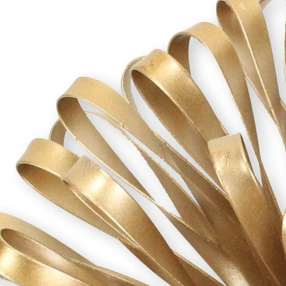HMS 5\" Luxury Gold Metal Abstract Hand Painted Aluminium Sculpture Wall Home Decoration for Wedding Art Style Featuring Plant