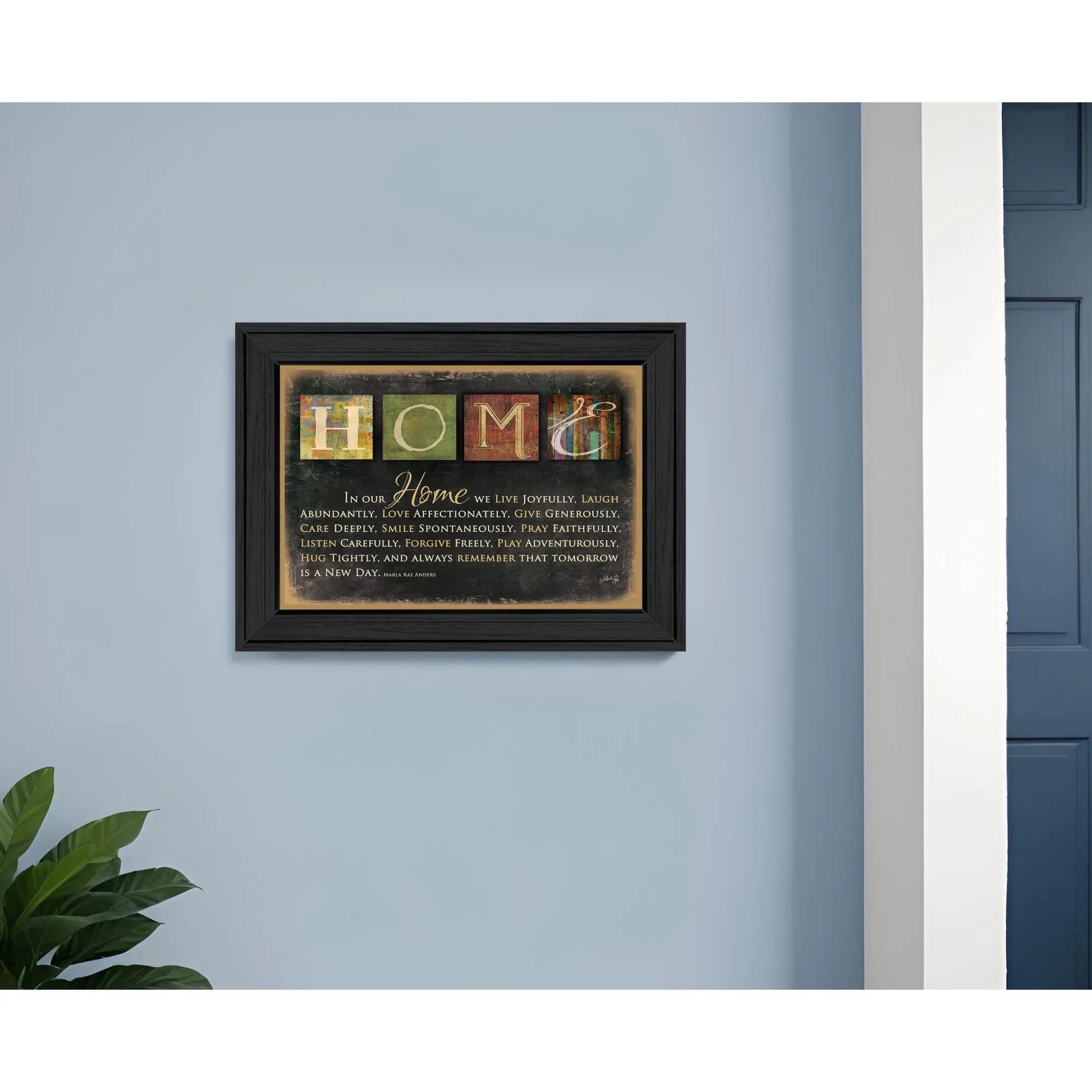 1 Black Framed Wall Art Print HMS in Our Home Home Decor Wall Decoration