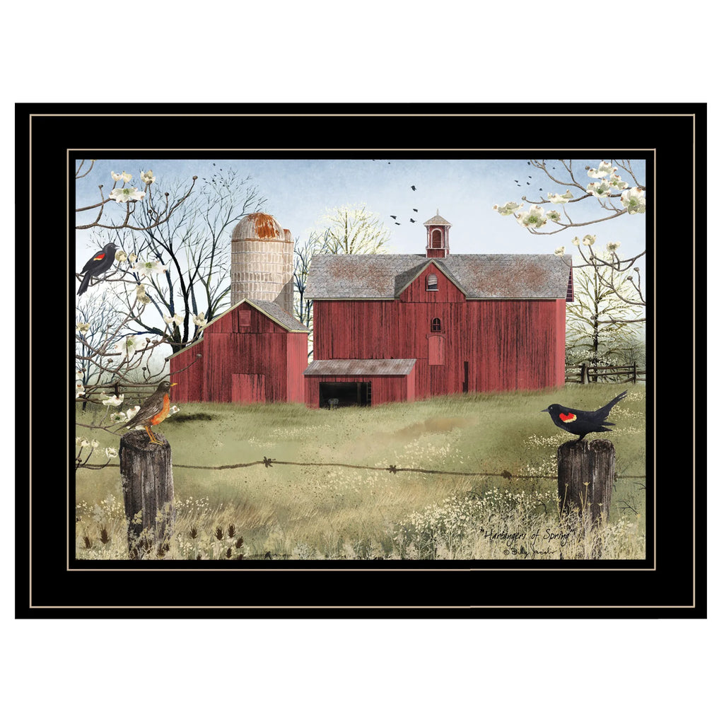 HMS Harbingers of Spring 4-piece Black Framed Wall Art Print Stylish Home Decor