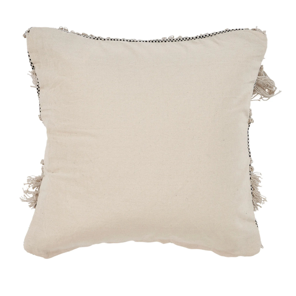 HMS Luxury 20\" Off-White Black Cotton Throw Pillow Modern Square Cushion with Candy Pattern for Living Room Sofa Home Bedding