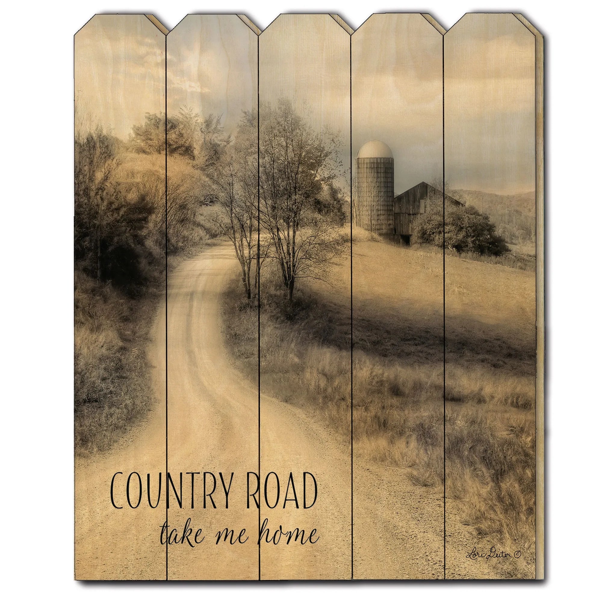 HMS Country Road Take Me Home Unframed Wall Art Print for Home Decor