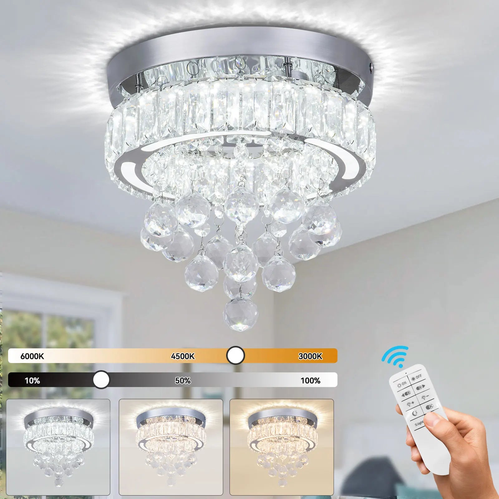 Modern Nordic Creative Dimmable LED Ceiling Light Flush Mount Living Room Chandelier Kitchen Island Pendant for Home Decoration