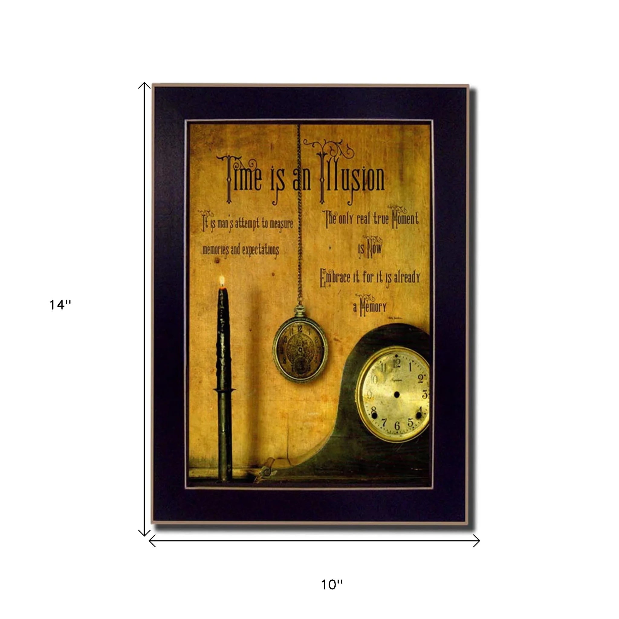 HMS Time Is the Illusion Black Picture Frame Print Wall Art Home Decor