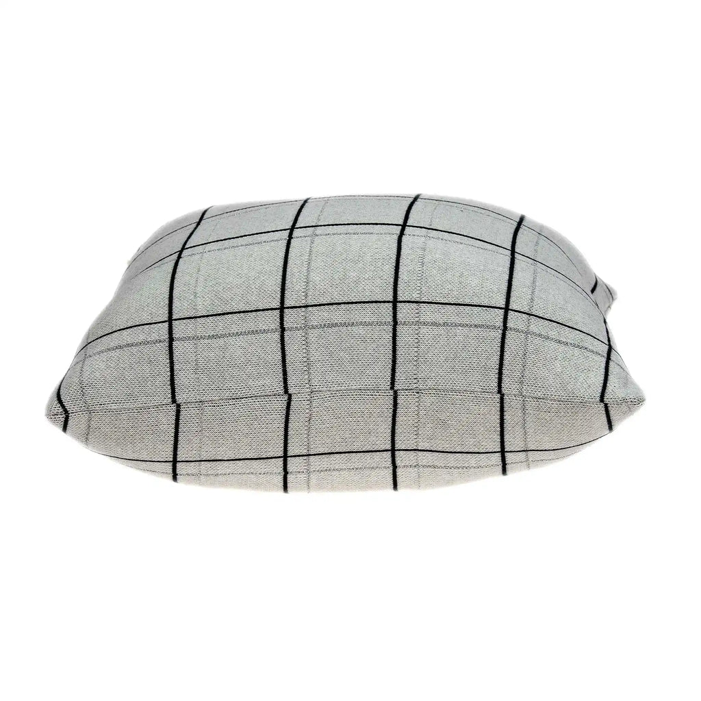 HMS 20\" Gray Plaid Cotton Throw Pillow Decorative & Stylish Accent for Your Home