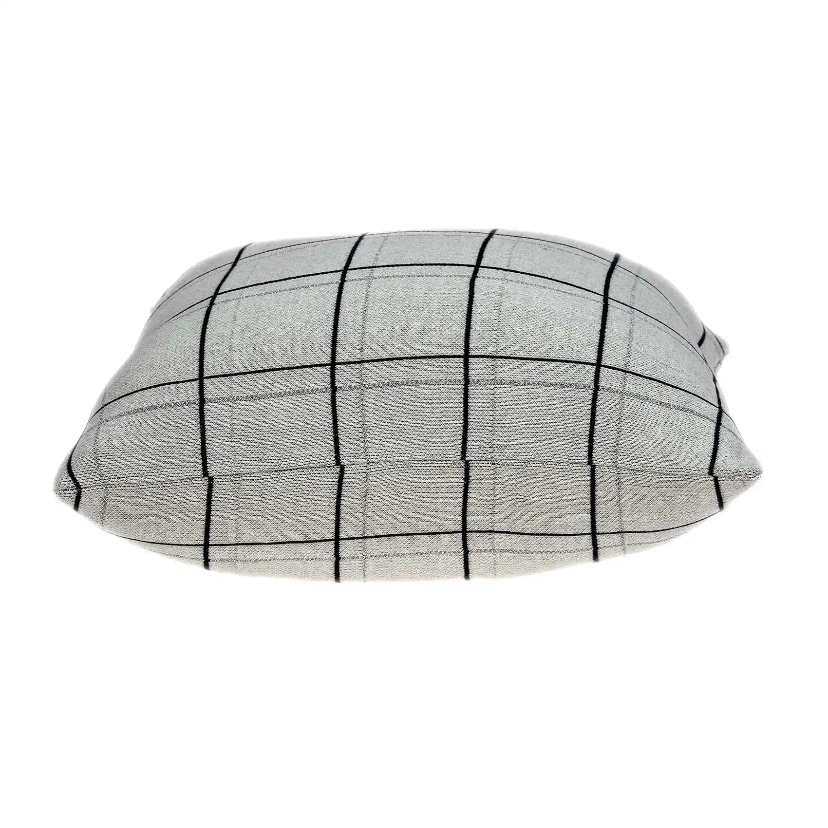 HMS 20\" Gray Plaid Cotton Throw Pillow Decorative & Stylish Accent for Your Home
