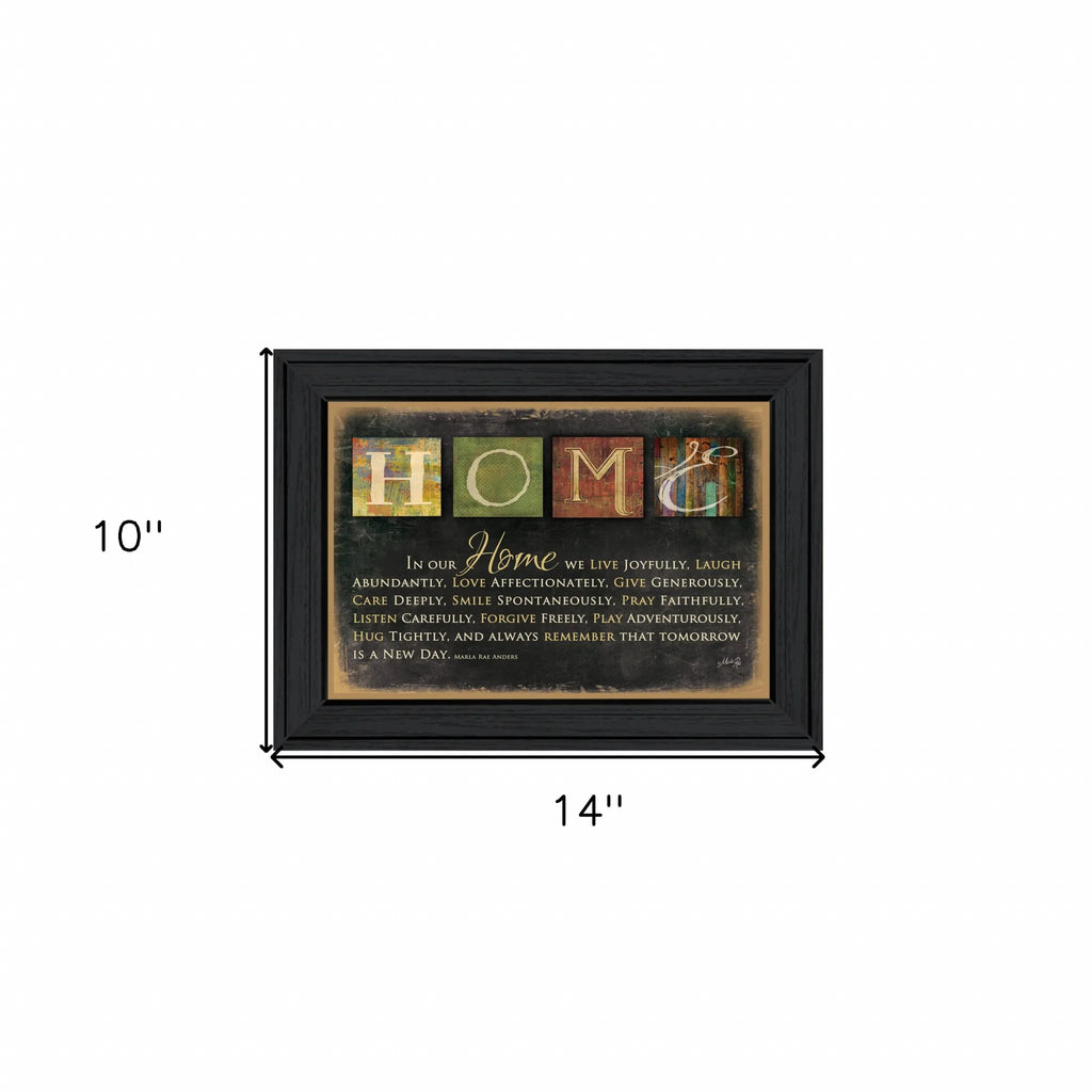 1 Black Framed Wall Art Print HMS in Our Home Home Decor Wall Decoration
