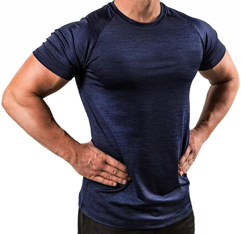 Sports Training Clothes Fitness Clothes Men's Fast Dry Breathable Sports Running High Elastic Tights Short Sleeves