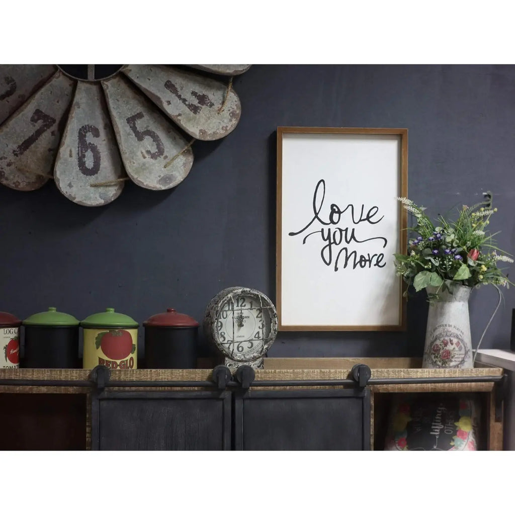 Parisloft Love You More Wooden Wall Sign 12.3x19'' Rustic Farmhouse Decor Wedding Home Decoration