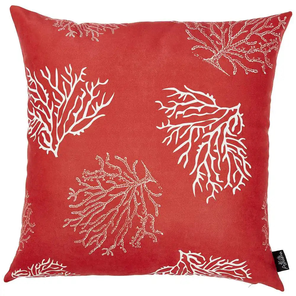 HMS 18\" Red White Geometric Fabric Throw Pillow Cover High Soft Square Cushion Protector for Home Modern Sofa Cushion Cover