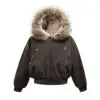 2025 Winter Unisex Trendy Brand Jacket Thick Cotton Digital Fleece Lining Fur Collar 100% Cotton New Arrival