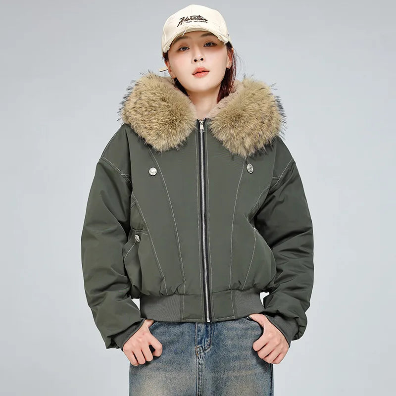 Boutique Wholesale 2025 Winter New Fashionable Hoodie Versatile Casual Loose Slim Women's Coat